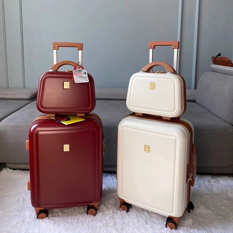复古陪嫁拉杆箱轻便结婚旅行箱化妆包静音万向轮子母箱陪嫁行李箱