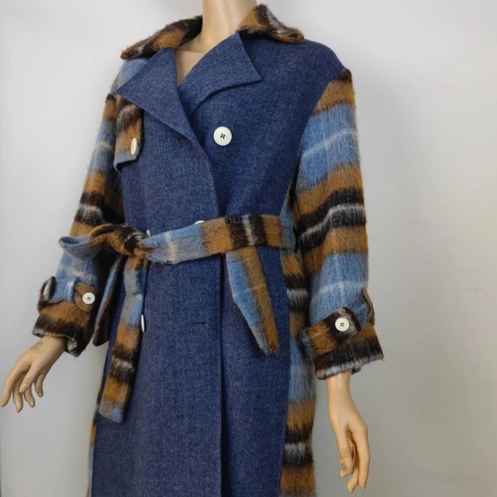 新款时尚花色拼接大衣-Z10百搭气质冬季