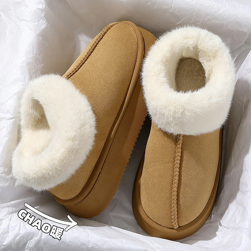 棉拖鞋女款冬季2025新款室内家居厚底防滑保暖毛绒包跟棉鞋女冬天