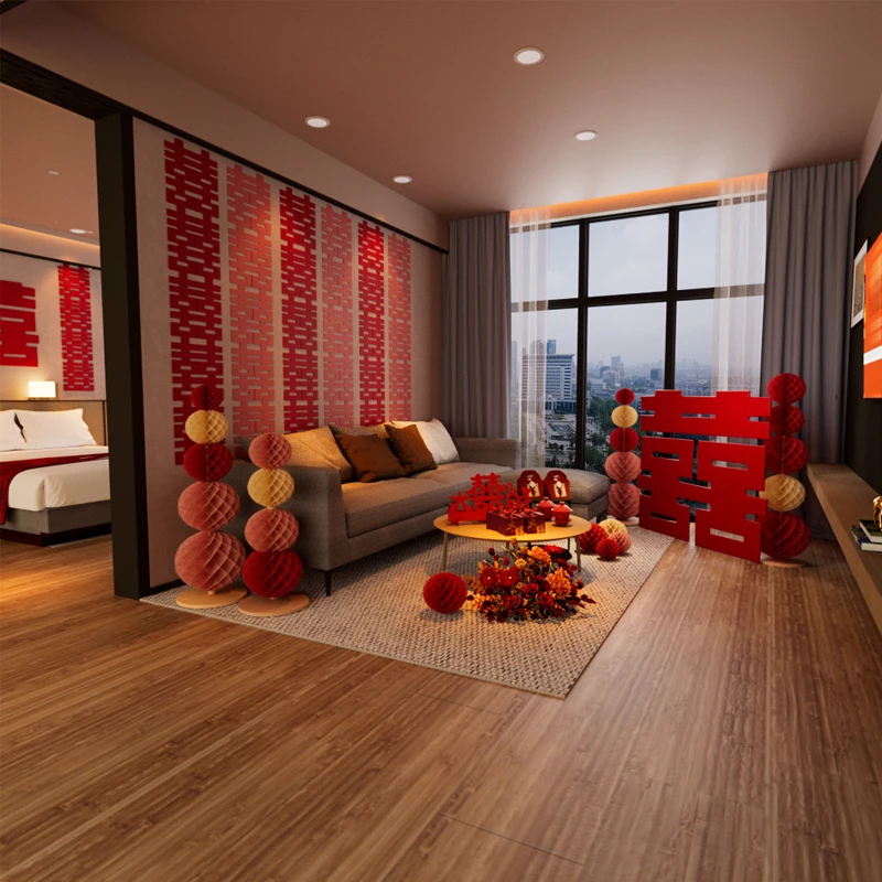 婚房布置套装女方酒店接亲新婚房间娘家卧室装饰结婚全屋用品大全