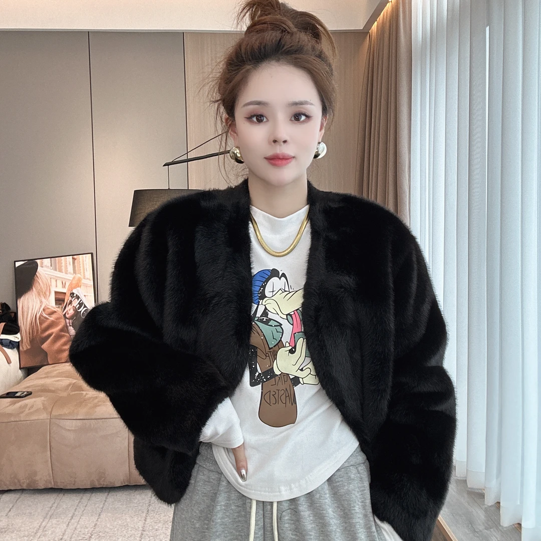 【晓溪服饰】2024秋冬新款韩版百搭高级时尚轻奢气质毛毛外套Y90110