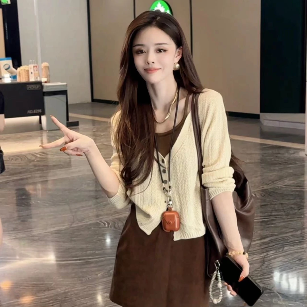 【晓溪服饰】女装秋款爆款套头针织衫假两件上衣秋装女2379