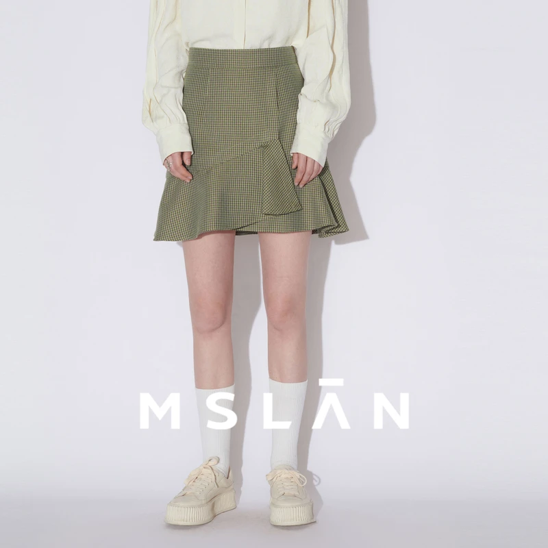 MSLAN【优雅鱼尾裙】轻奢质感A字不规则半身裙MFAM8105 MFAM8101