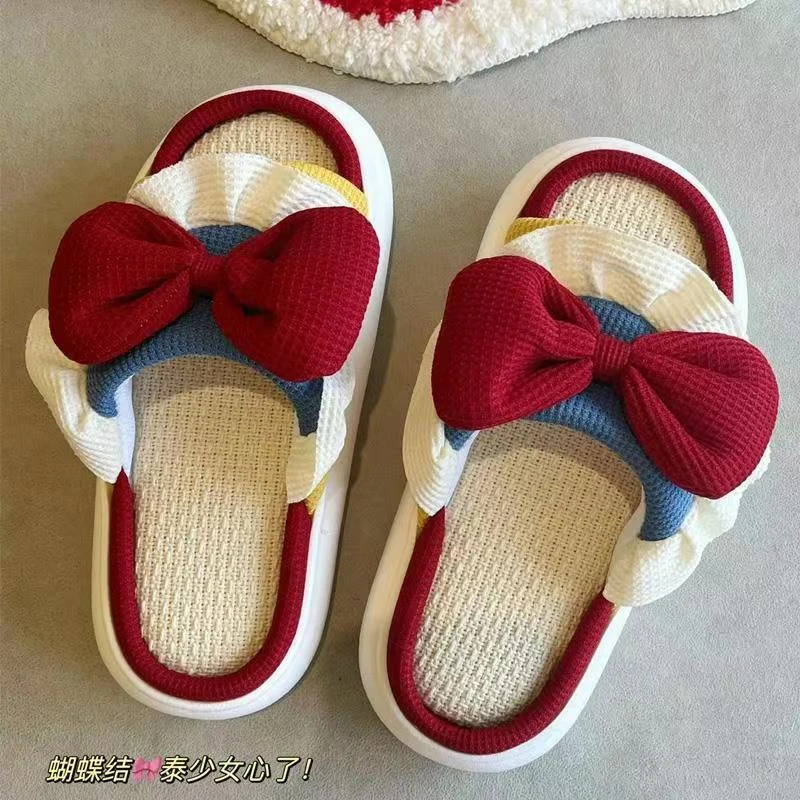 拖鞋女外穿在逃公主鞋子单拖鞋春秋款静音时尚宿舍防滑亚麻四季拖