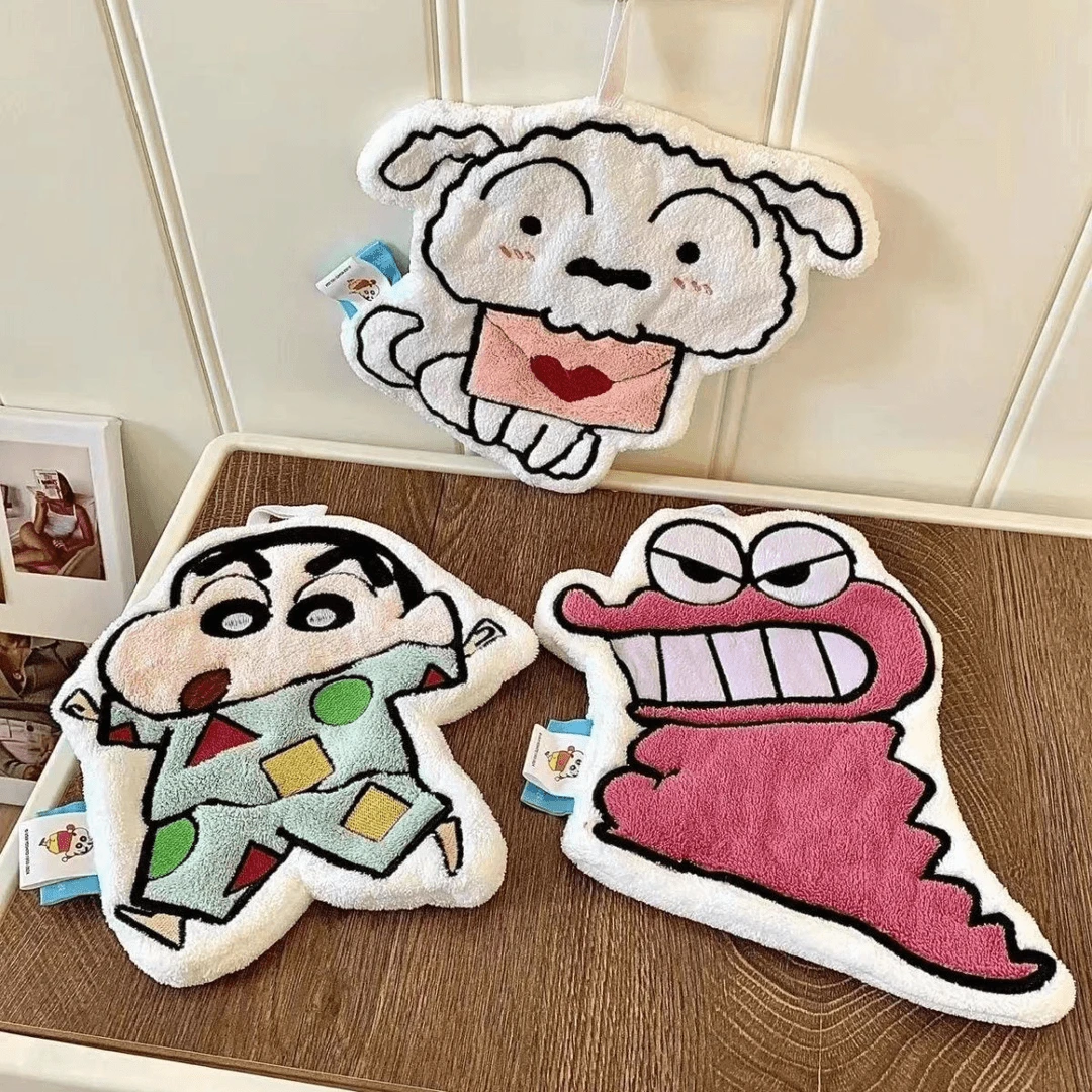 蜡笔小新手巾挂式超强刺绣吸水可爱家用卡通浴室厨房珊瑚速干抹布