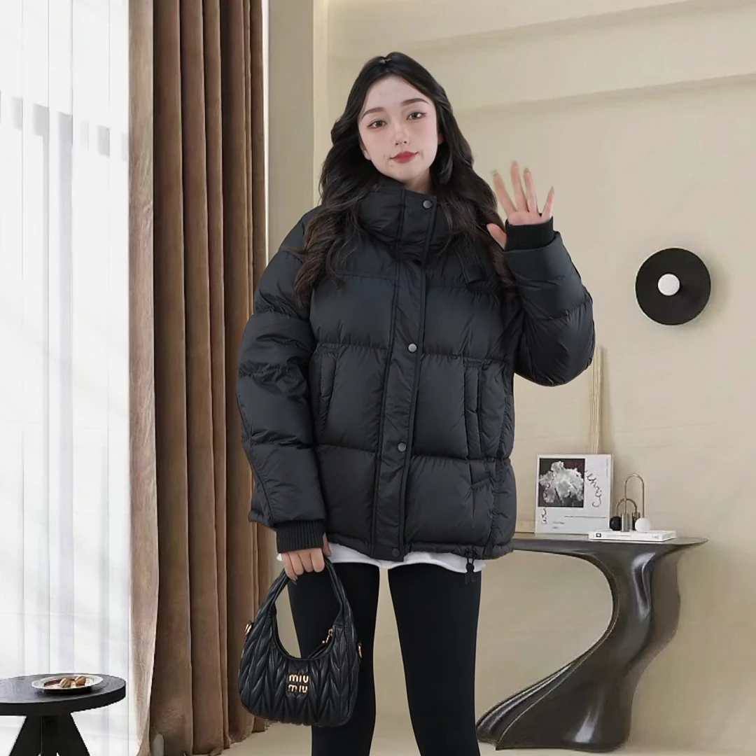 【新国标90白鸭绒】中长款羽绒服时尚休闲百搭连帽加厚 显瘦冬季
