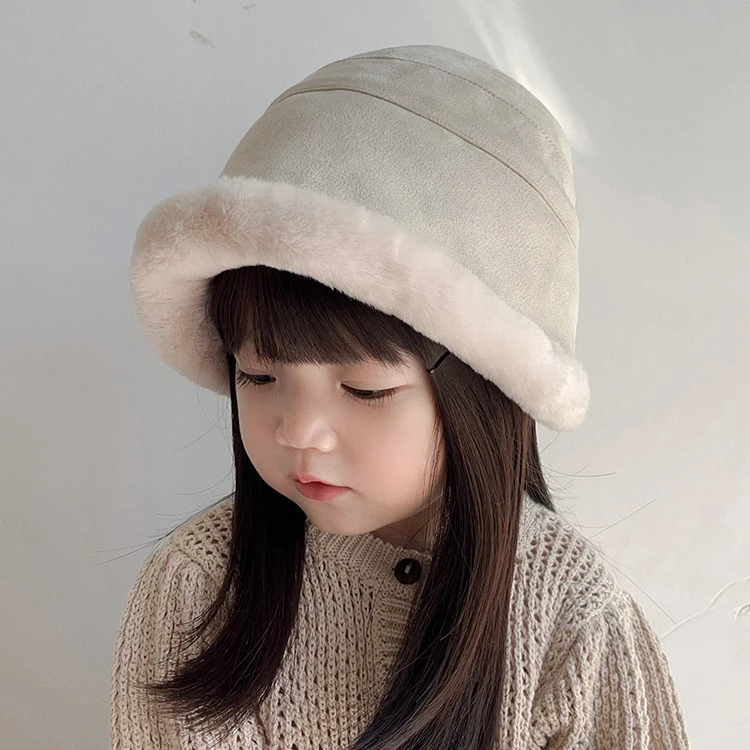 韩版儿童帽子秋冬季女童毛绒渔夫帽2023男童保暖帽时尚女孩护耳帽