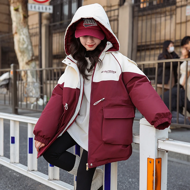 女童羽绒服冬装2023新款加厚大童派克服秋冬女孩棉服保暖儿童棉袄