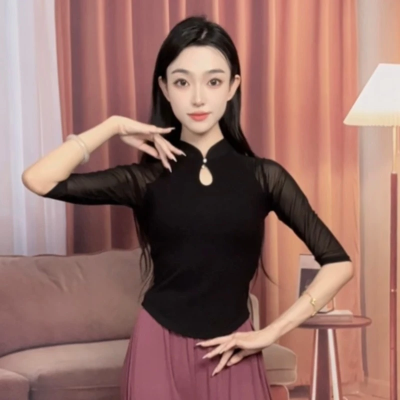 现代舞修身显瘦中袖气质舞蹈服上衣中国舞古典舞民族舞基础练功服