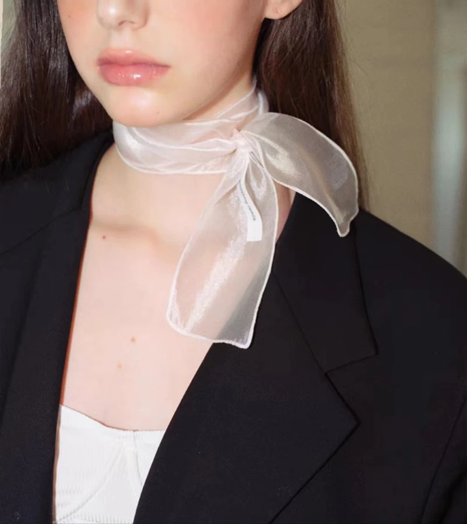【单花】少女心饰单花XiangLian-时尚经典女士纯色丝巾法式百搭复古