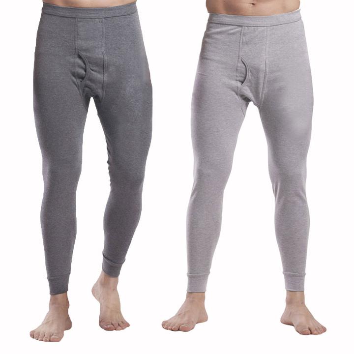 2件装大码秋裤男士单件加肥加大码棉裤裤线衬裤修身保暖裤中老年