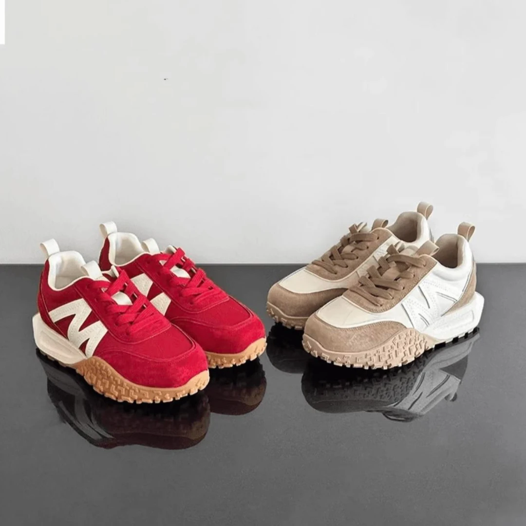 （万达撤柜）厚底阿甘鞋女2024年新款时尚百搭软底运动休闲德训鞋女