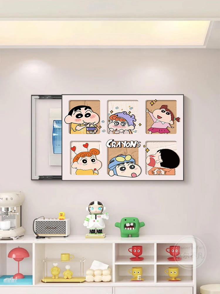 多巴胺小新电表箱装饰画现代简约配电箱遮挡壁画电箱遮挡装饰画