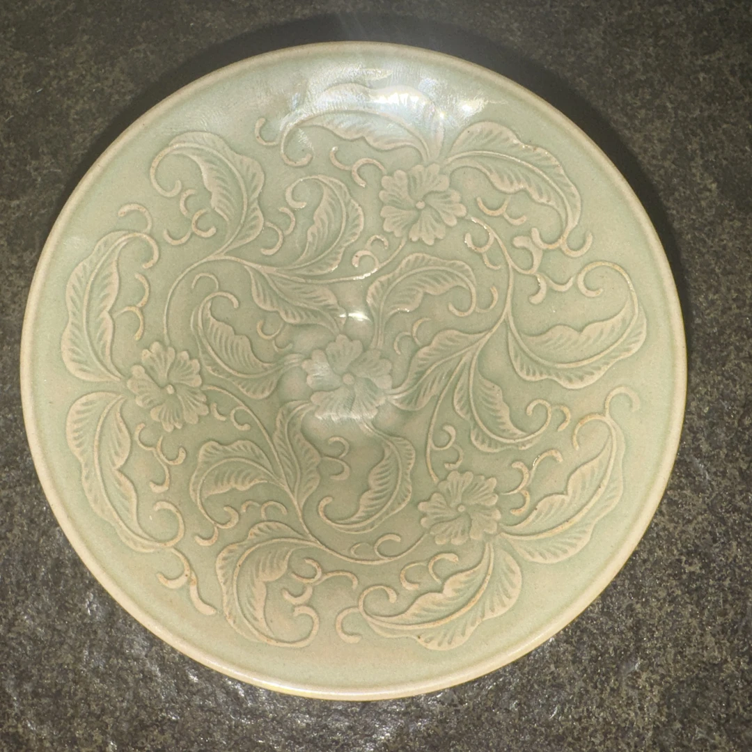 耀州窑秘色青瓷山茶花斗笠茶具餐盘美学摆件真品陶瓷茶杯壶承盘