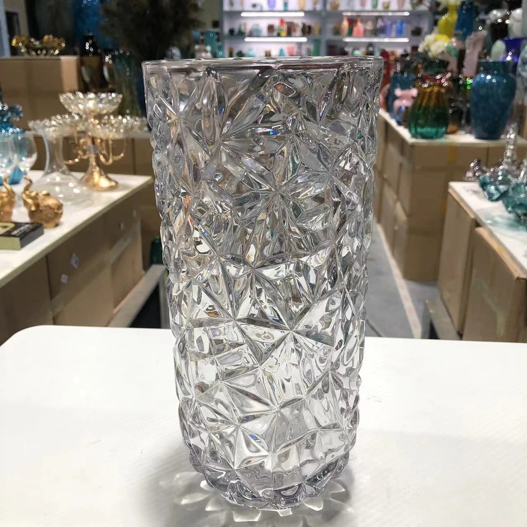 [K241]孤品透明雪花纹花瓶