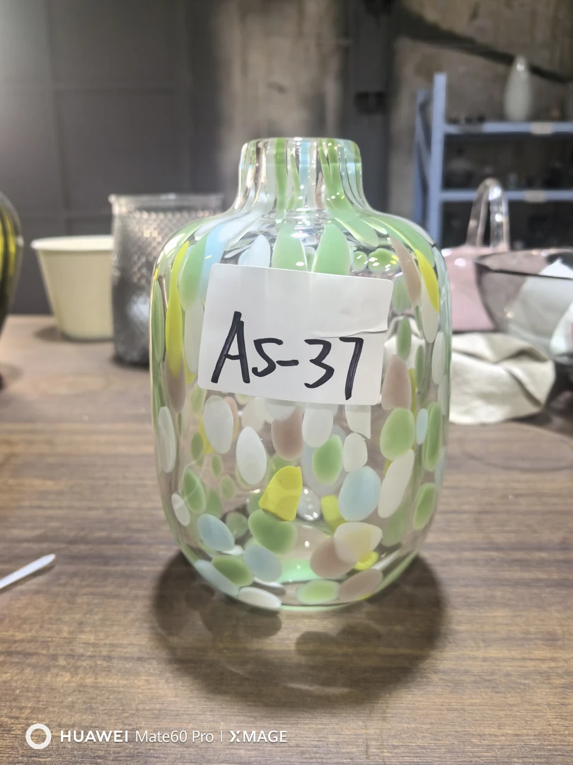[AS037]彩色豹纹琉璃花瓶