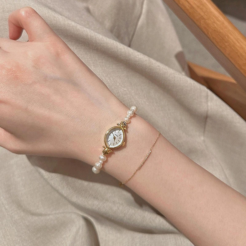 复古珍珠女款手表女士高颜值时尚款女生进口腕表网红高端防水女表