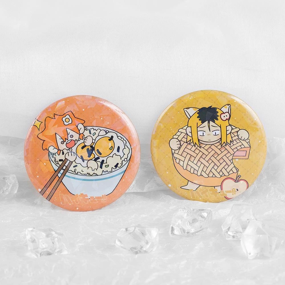 排球少年系列谷子影山飞雄日向翔阳孤爪研磨Q版可爱镭射吧唧徽章