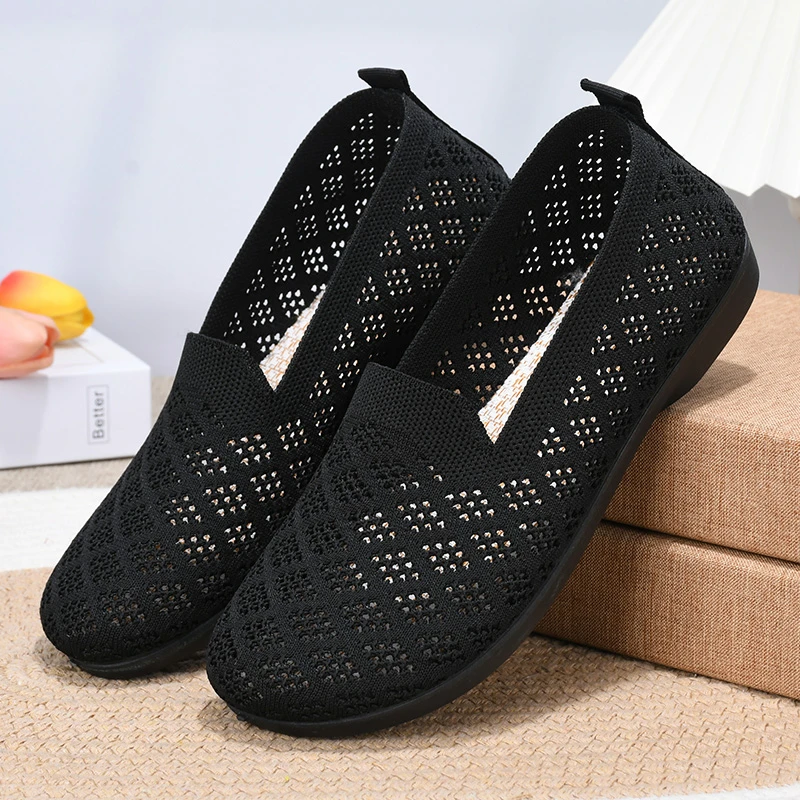 双西廘夏季透气软底网鞋老年老北京布鞋舒适休闲大码妈妈鞋老人鞋