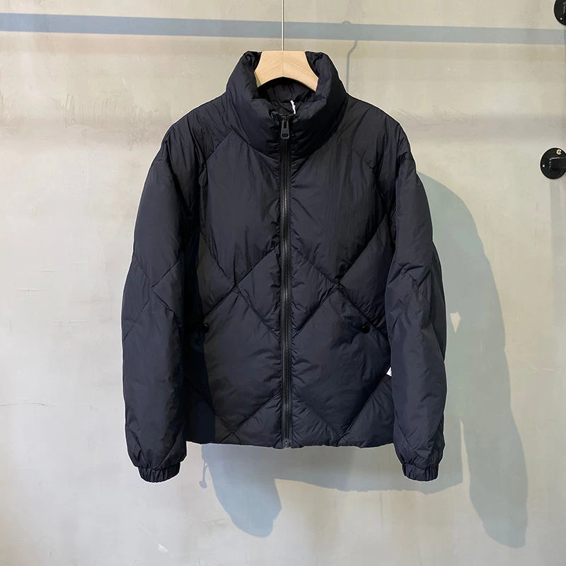 雪中飞冬季男士纯色保暖立领羽绒服情侣款立体剪裁时尚百搭面包羽