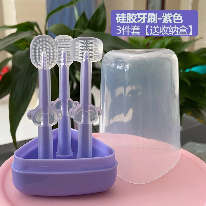 宝宝乳牙刷婴幼儿洗舌苔口腔清洁神器新生0一1岁半宝宝专用硅胶棒