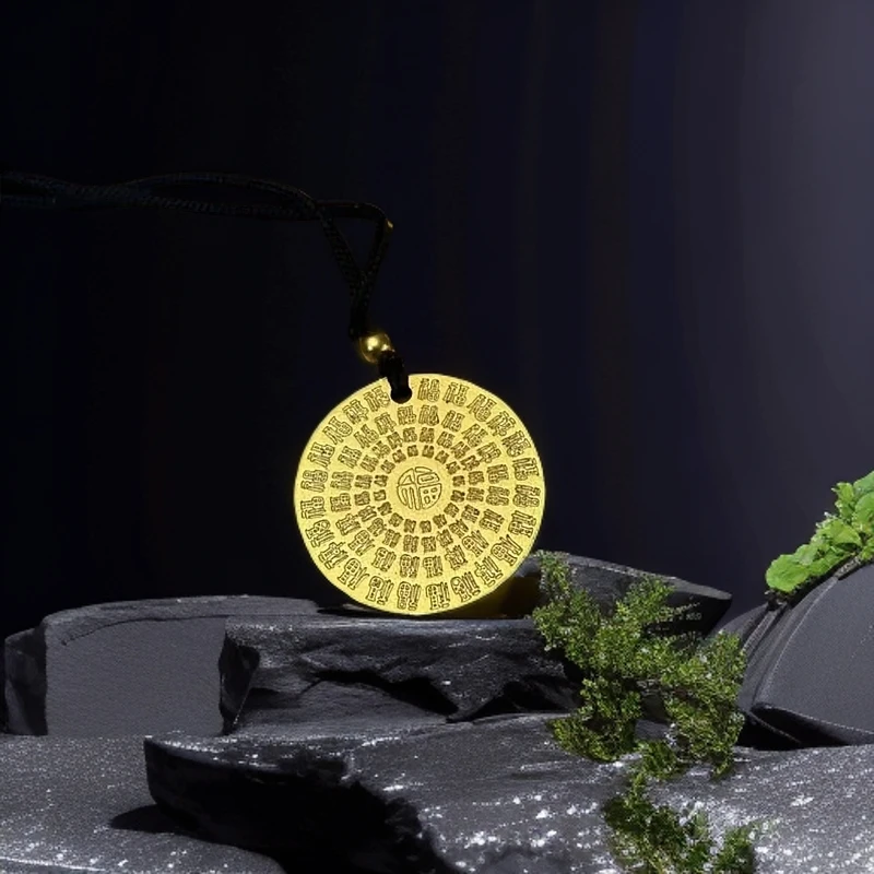 铜合金吊坠 百福醒狮吉言牌吊坠素款双面时尚