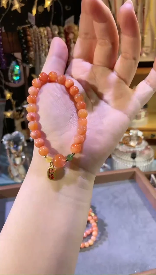 【闪购商品】玛瑙手饰未镶嵌A133红玛瑙福牌单圈