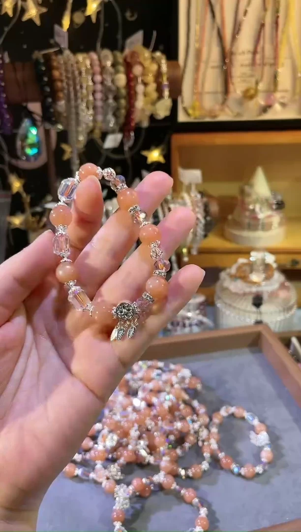 【闪购商品】长石手链未镶嵌SG076太阳石捕梦网
