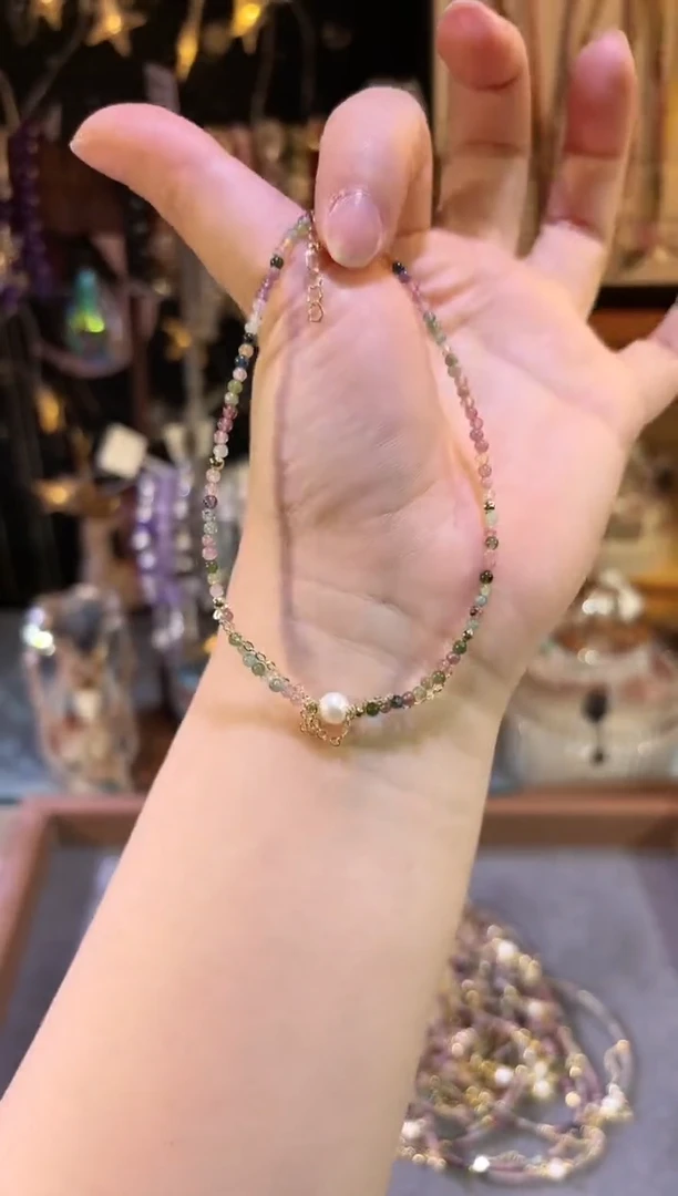 【闪购商品】碧玺手链未镶嵌A035碧玺珍脚链3mm以下