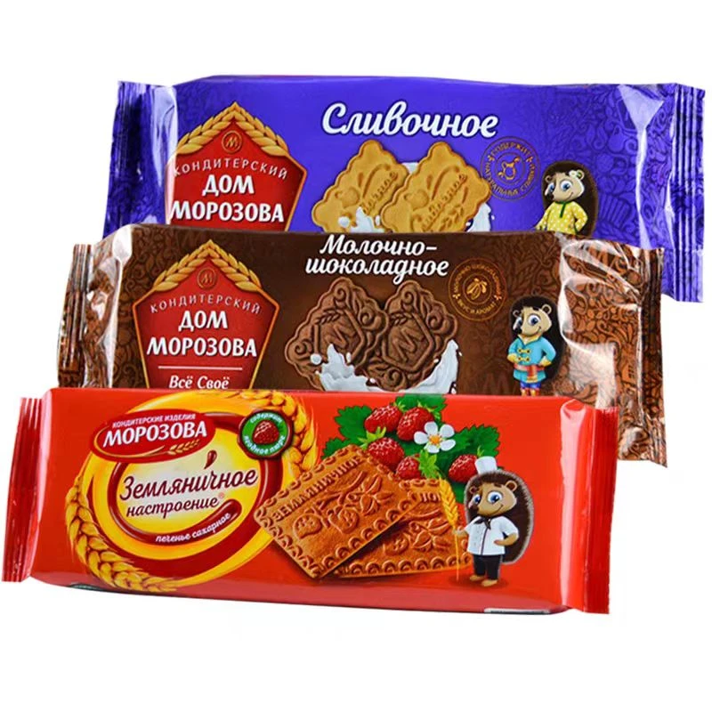 二包俄罗斯饼干原装进口莫洛佐夫心情系列小刺猬老式椰子味小零食