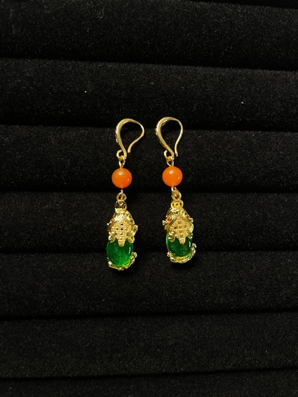 多样性发其一 翡翠貔貅耳钉  A64