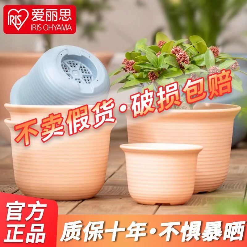 爱丽丝花盆塑料树脂盆栽绿植多肉加厚防陶瓷阳台中钵爱丽思种花盆