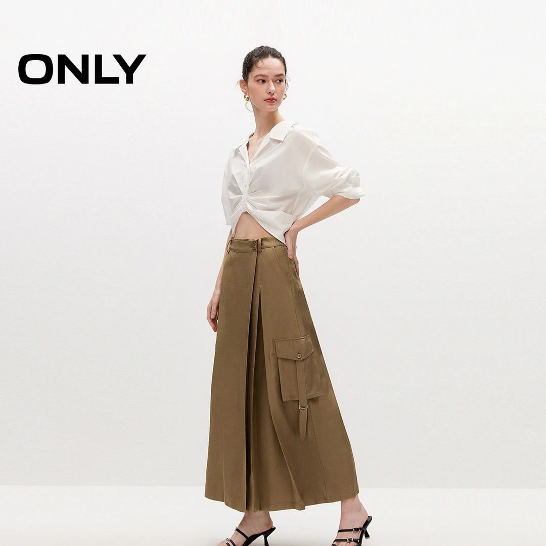 ONLY夏季”不对称设计“长裙工装半身裙老钱风松弛感女|124116028