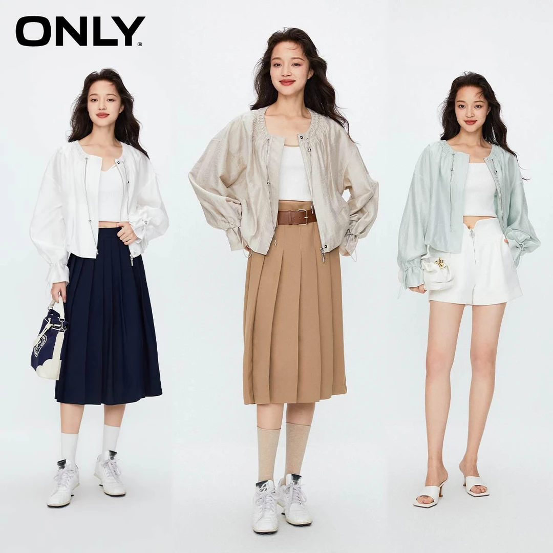 ONLY秋季薄款外搭蝙蝠袖短外套女纯欲慵懒风女装上衣|123336007
