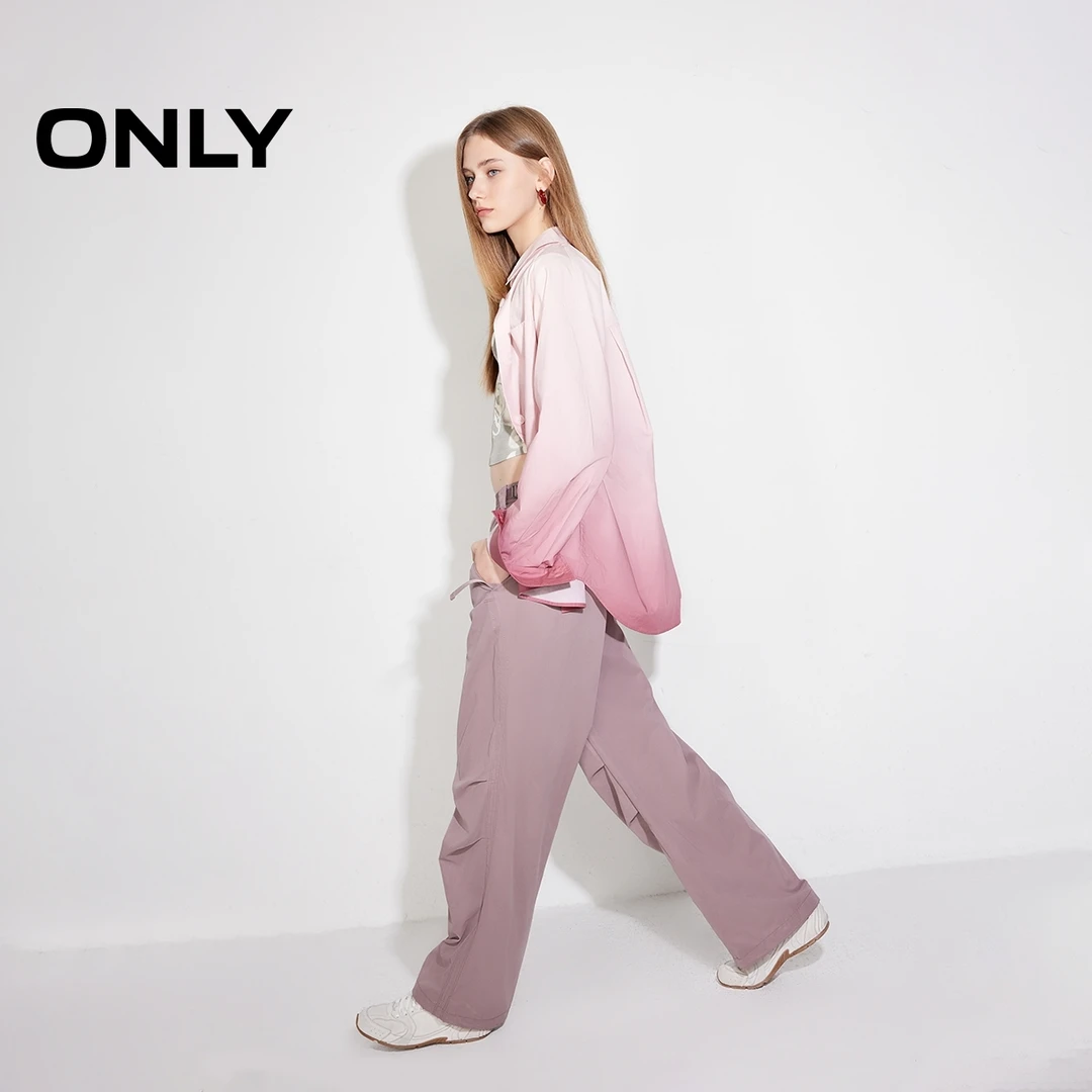 ONLY春夏运动休闲宽松降落伞裤长裤休闲裤女工装风裤子|125114002