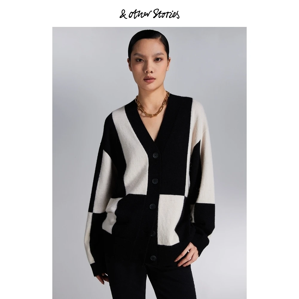 大廓形针织开衫拼色小众设计感＆OtherStoriesST 0941977001