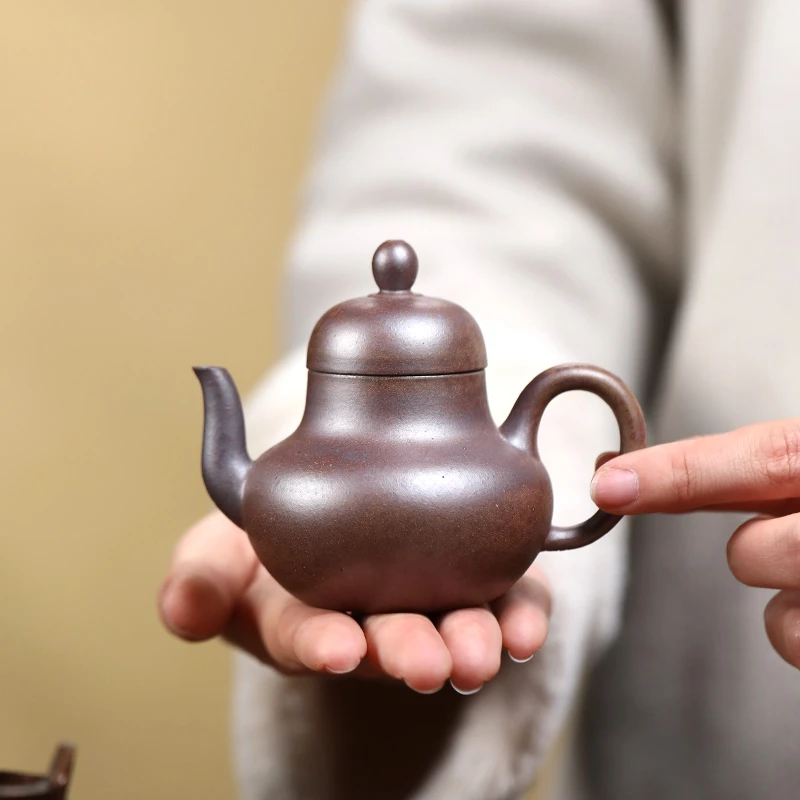 大吉羊柴烧 宜兴紫砂壶茶壶 原矿本山绿泥思婷90ml庄勤英