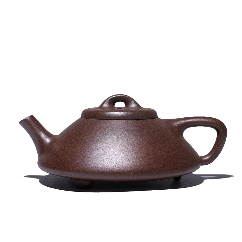 大吉羊柴烧 宜兴紫砂壶茶壶 原矿本山绿泥合瓢170ml庄泽明