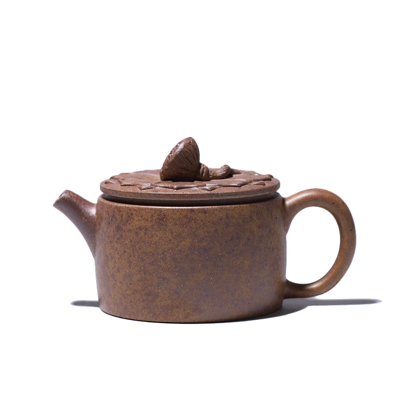 大吉羊柴烧 宜兴紫砂壶茶壶 原矿本山绿泥莲花开130ml庄杰