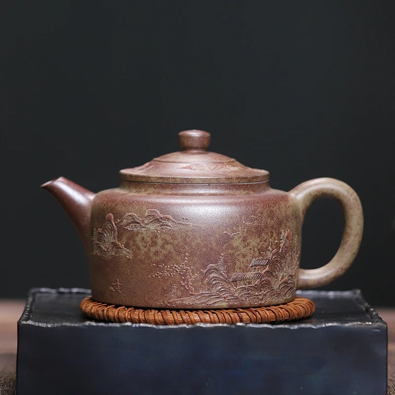 大吉羊柴烧 宜兴紫砂壶茶壶 原矿本山绿泥乐山230ml庄泽明