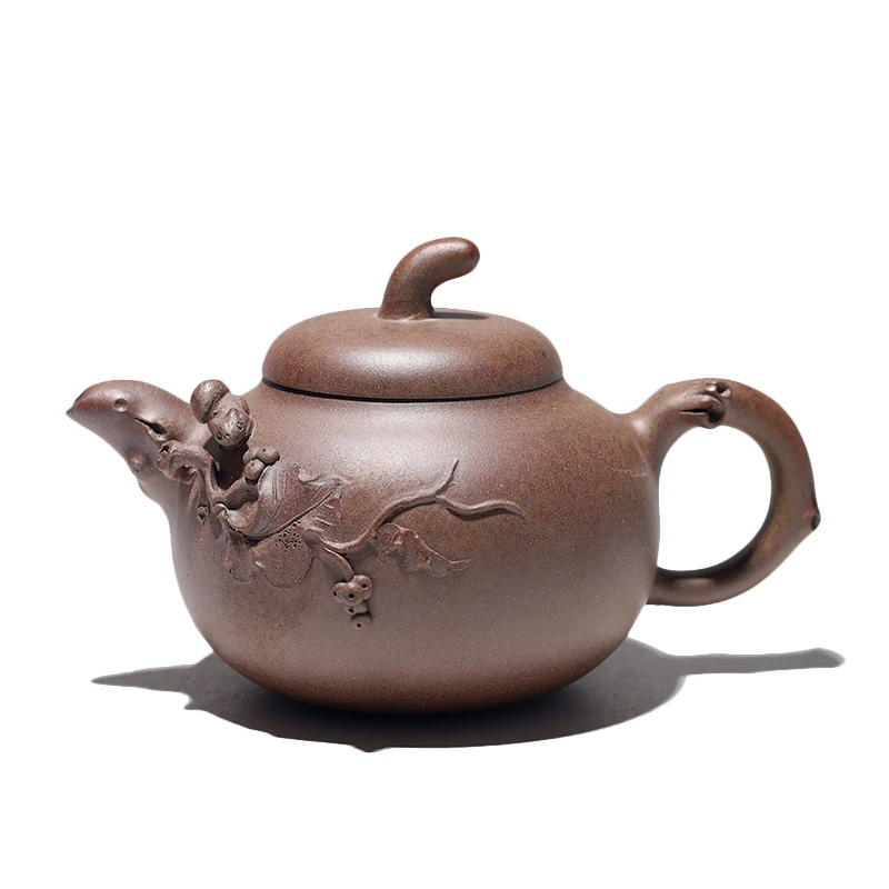 大吉羊柴烧 宜兴紫砂壶茶壶 原矿本山绿泥惬意130ml徐雅