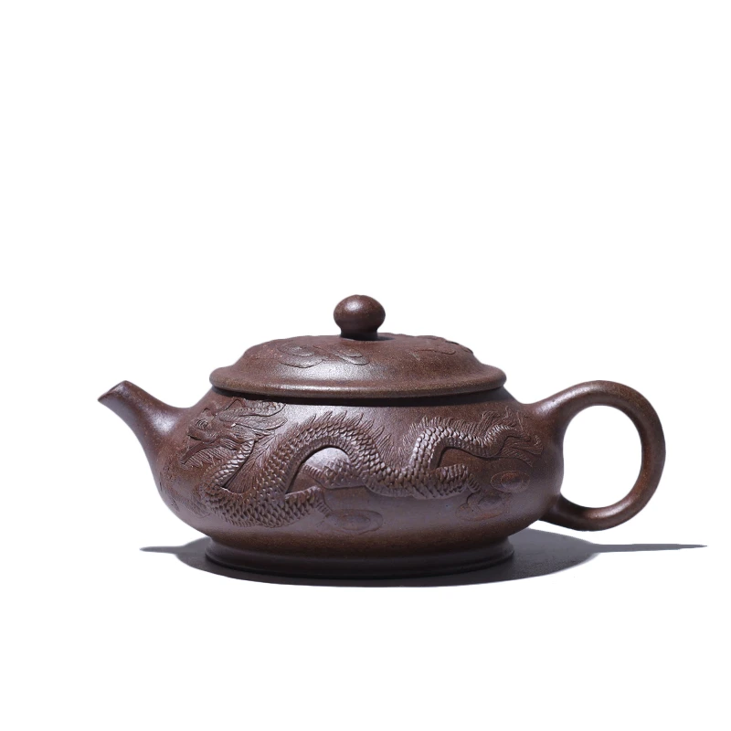 大吉羊柴烧 宜兴紫砂壶茶壶 原矿本山绿泥龙腾盛世明炉100ml庄杰