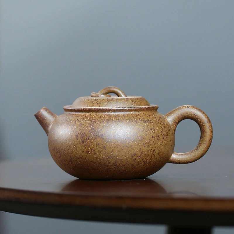 大吉羊柴烧 宜兴紫砂壶茶壶茶具 原矿本山绿泥圈钮140ml徐顺伟