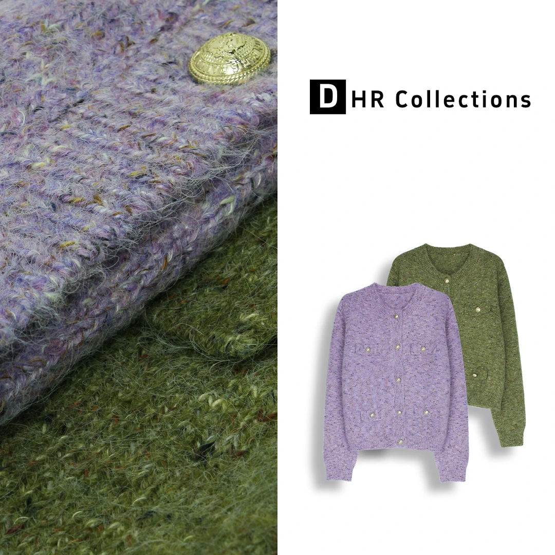 DHR COLLECTTIONS豆豆【】冬季厚款小香风毛衣针织开衫女-D9093