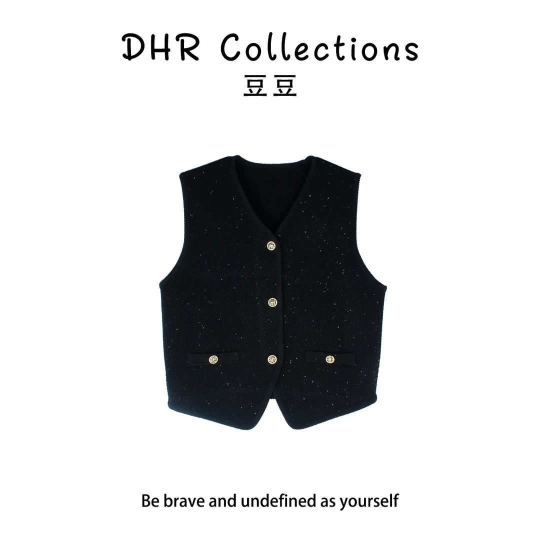DHR COLLECTTIONS 豆豆【香风】早秋时尚轻奢休闲马甲-D7718