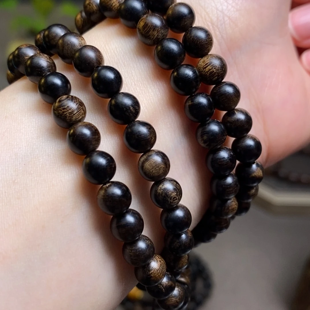 沉香手串越南芽庄白棋楠瘤疤0.6×108