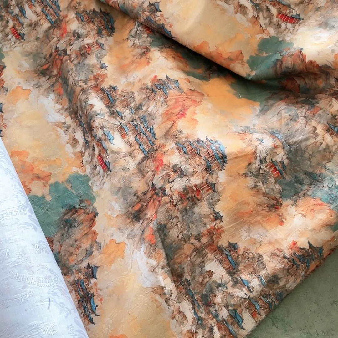 一米价纯棉提花贡缎1.4米宽果子布艺地卷