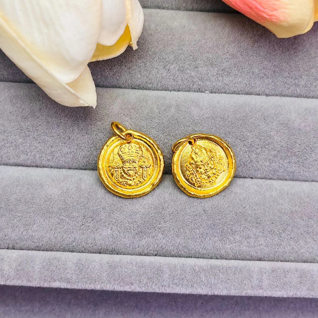 【宝信珠宝】素金黄财神吊坠 百搭复古国风