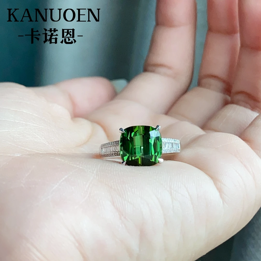 卡诺恩彩宝18k镶嵌钻石天然碧玺戒指时尚气质高雅