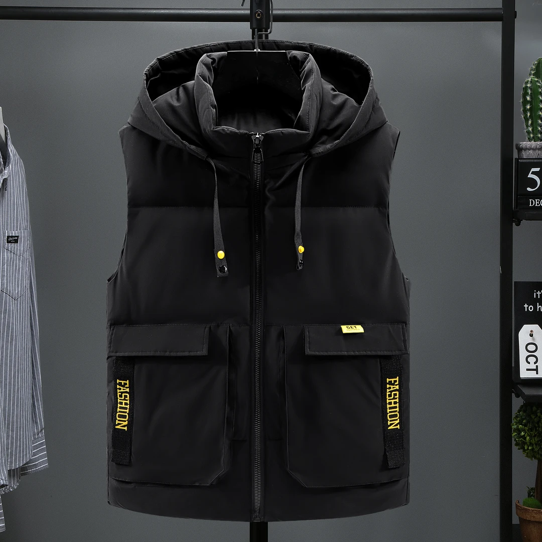 马甲男秋冬季新款潮牌帅气加厚保暖背心大码坎肩男士马夹工装外套
